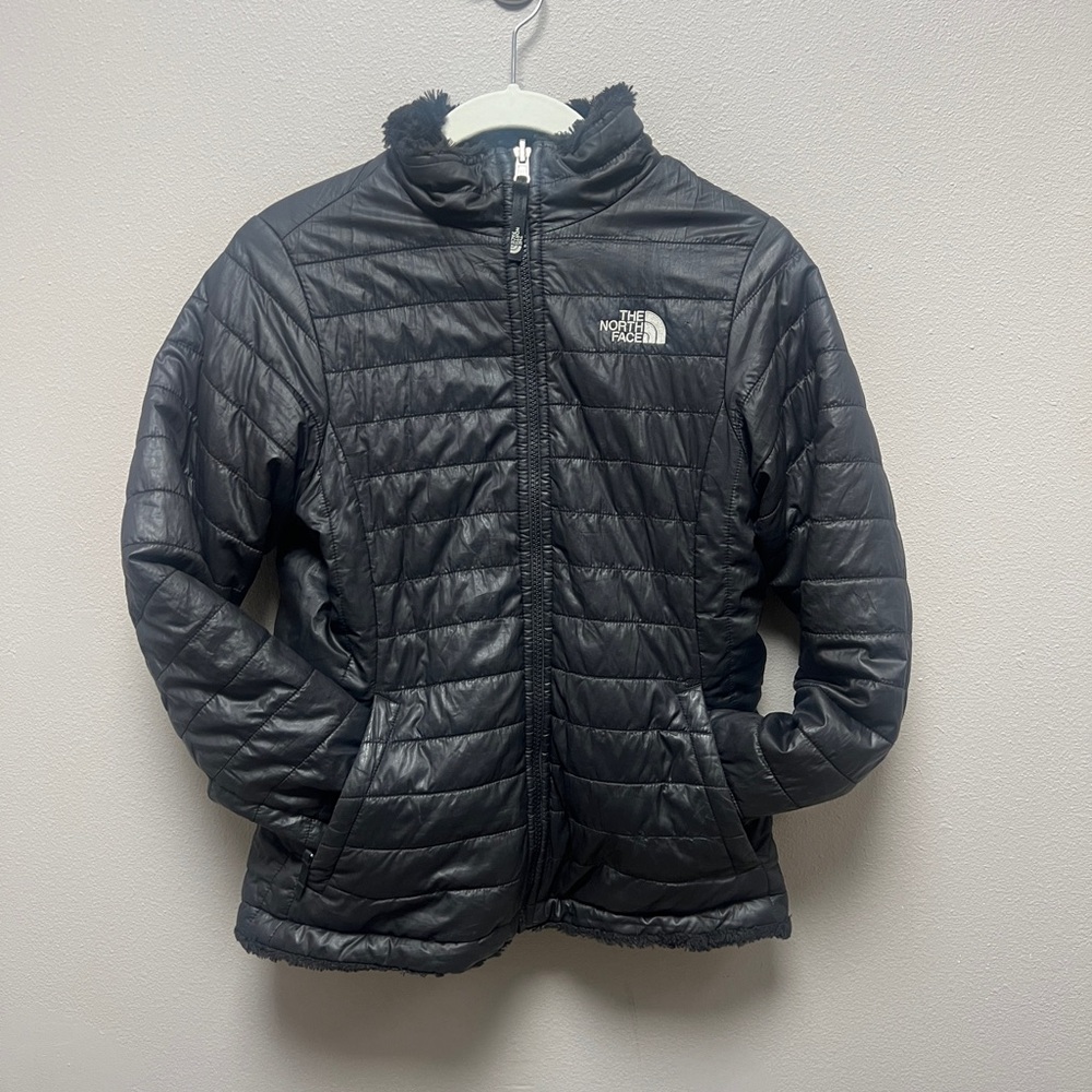 The North Face Girls Reversible Mossbud Jacket black Size Large XL/ women’s XS